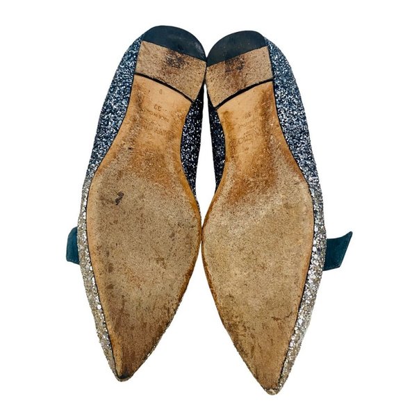Jimmy Choo Gabie Flat Silver/Dusk Glitter Flats Women's Size 39 + Box + Dustbag - Picture 7 of 12